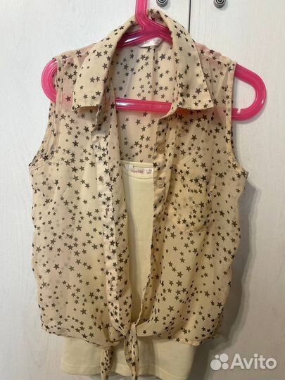 Рубашка летняя с коротким рукавом для девочки