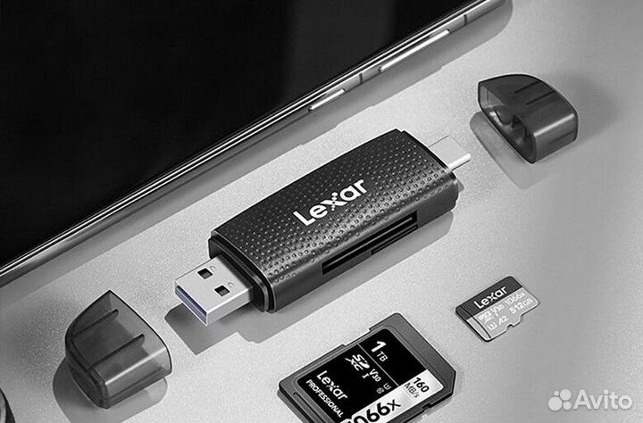 Картридер Lexar 310U microSD/SD Dual Type C/USB