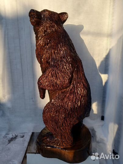 Медведь из дерева, ручной работы, карвинг