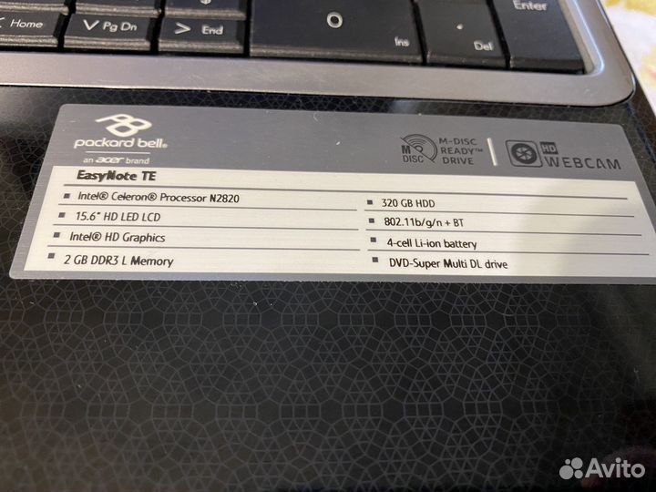 Ноутбук packard bell