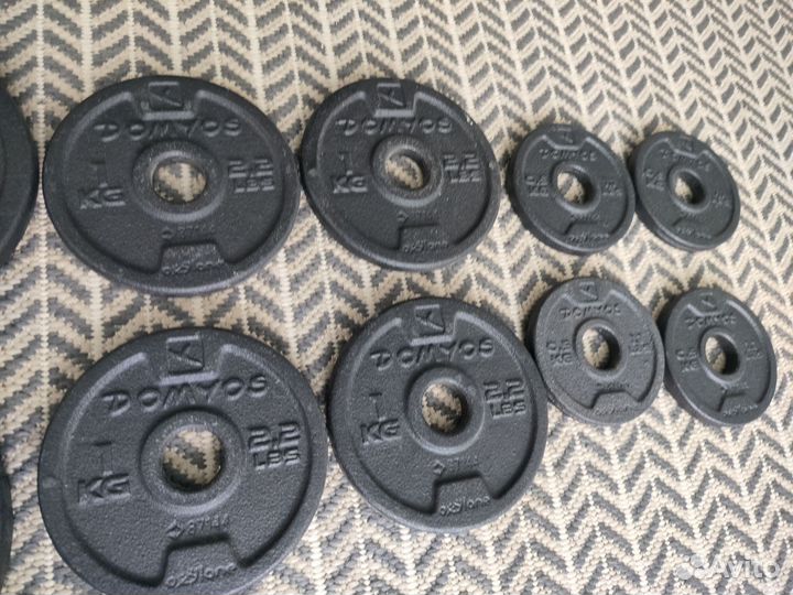 Блины спортивные, domyos, 28 мм, по 1 и 0.5 кг