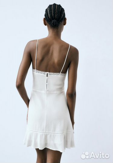 Платье белое кружевное Zara новая коллекция М