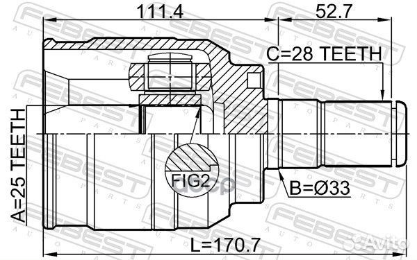 Шрус внутренний перед лев 1211IX35AT Febest