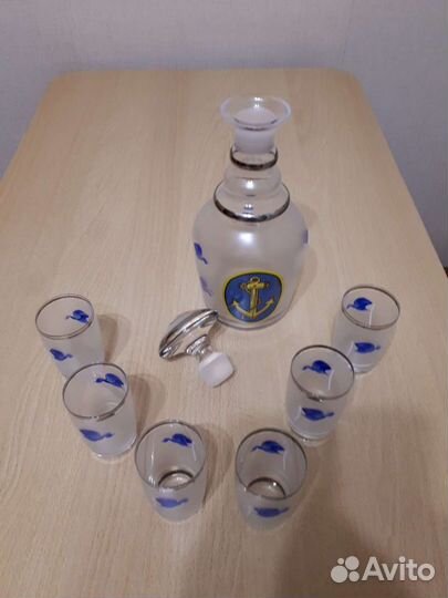 Богемское стекло. Графин + 6 стопок, пр-во Чехия