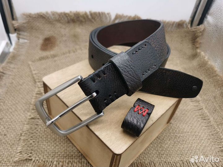 Мужской кожаный ремень ручной работы