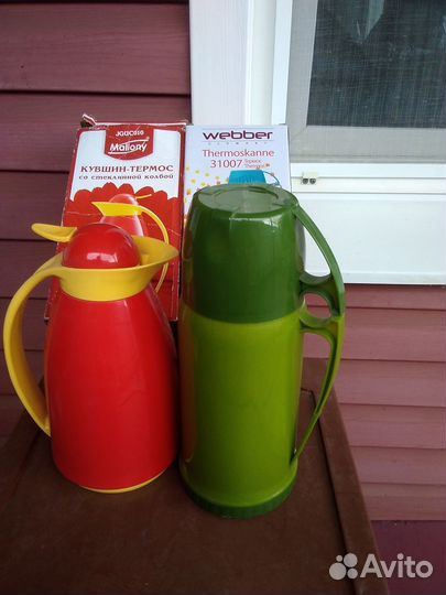 Термос со стеклянной колбой, 1л