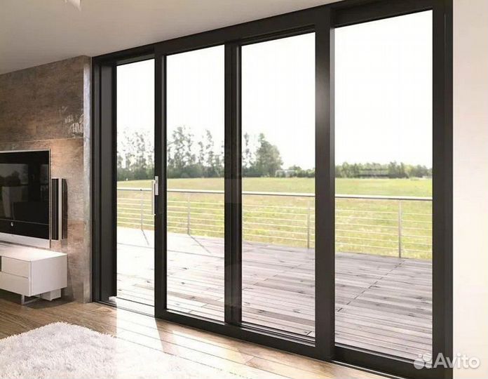 Раздвижные алюминиевые двери для террасы