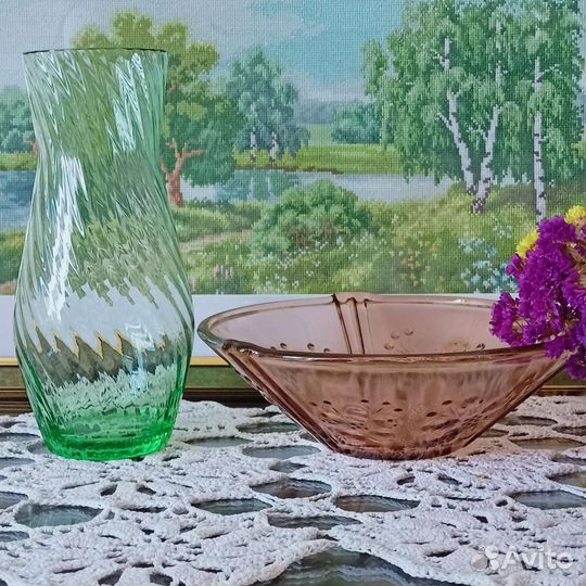 Цветное, резное стекло СССР