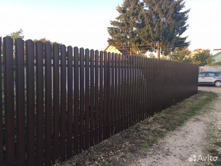 Забор из евроштакетника 30 м