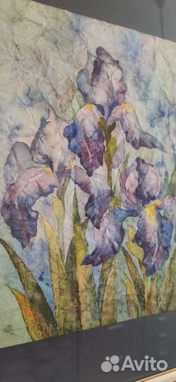 Картина акварель Ирисы 30х40