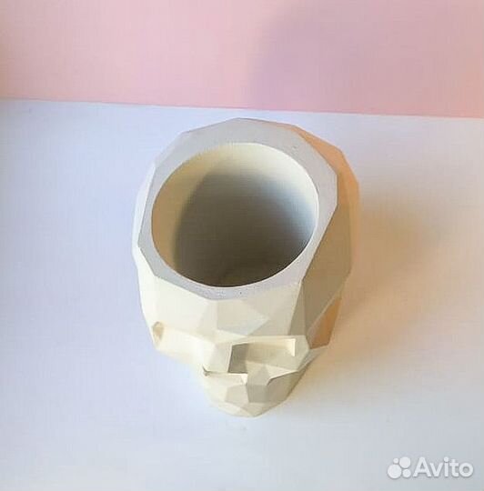 Череп кашпо гипс под суккуленты оганайзер