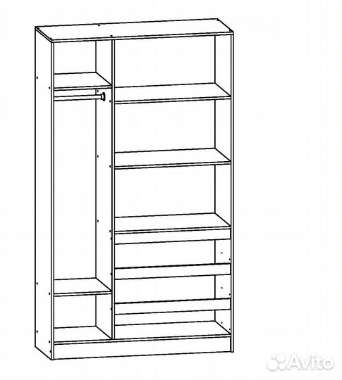 Шкаф распашной трехстворчатый 120 см Белый Новый