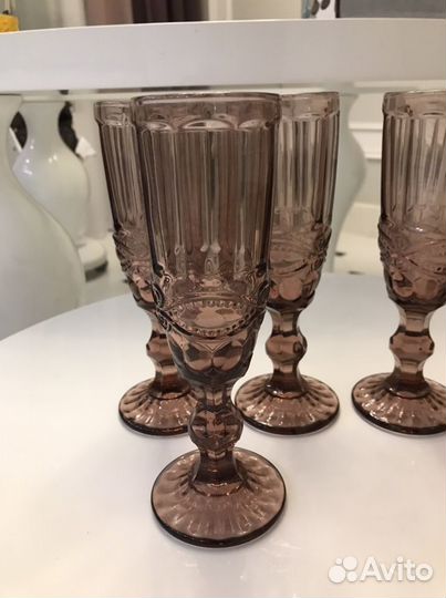 Бокалы фужеры из цветного стекла Вензель