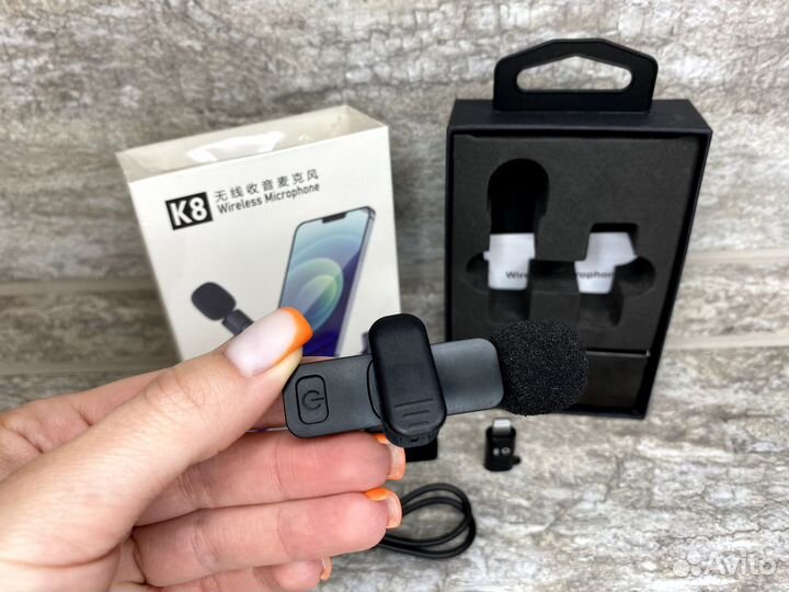 Петличный микрофон К8 для iPhone и Android