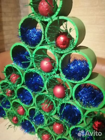 Новогодняя поделка ель из втулок