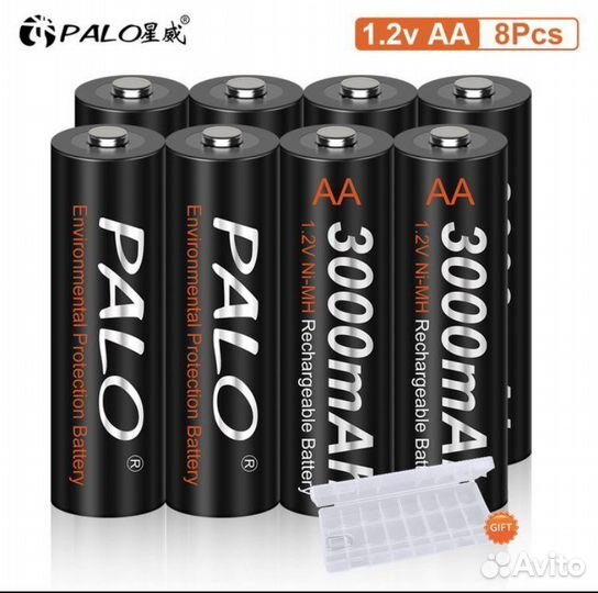 Аккумулятор AA 3000 mAh Palo -8 шт