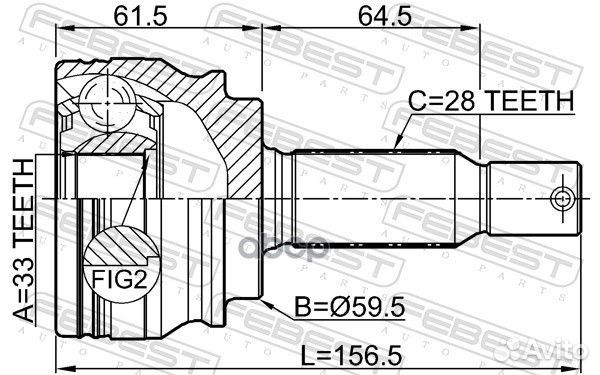 ШРУС наружный 33X59.5X28 mitsubishi ASX GA# 201