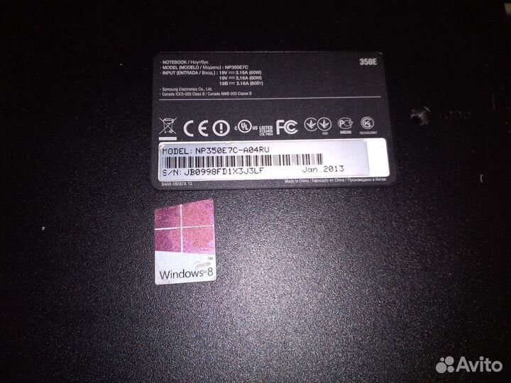 Ноутбук Samsung на запчасти