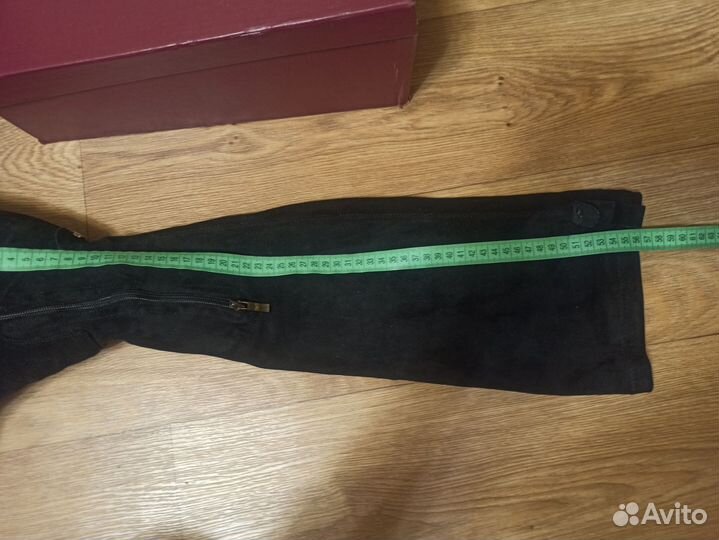 Сапоги ботфорты замшевые