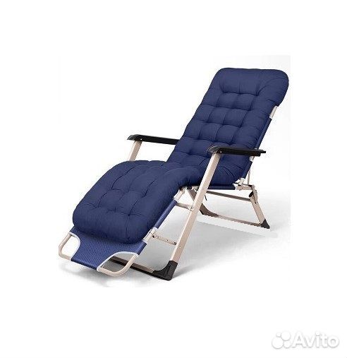 Кресло-шезлонг с матрасом синее