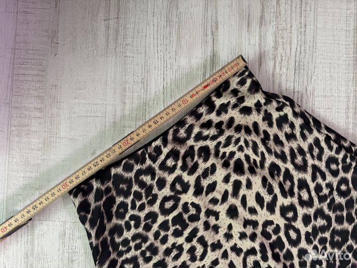 Миди шелковая юбка леопард 42