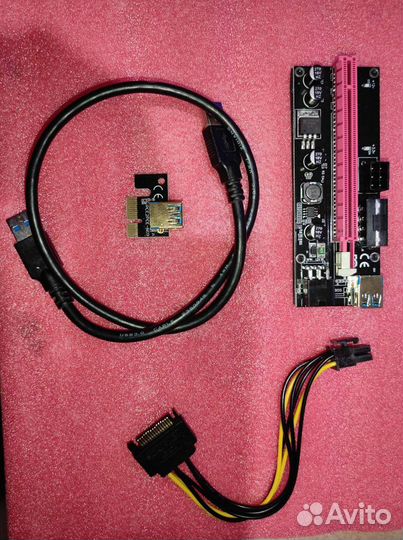 Райзер pci-e ver009s новые молекс, сата, 6pin