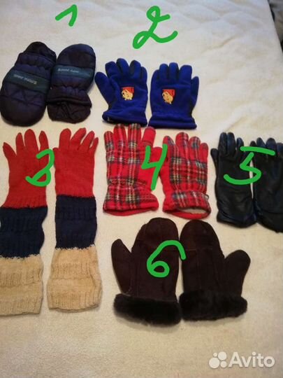 Перчатки, варежки разные