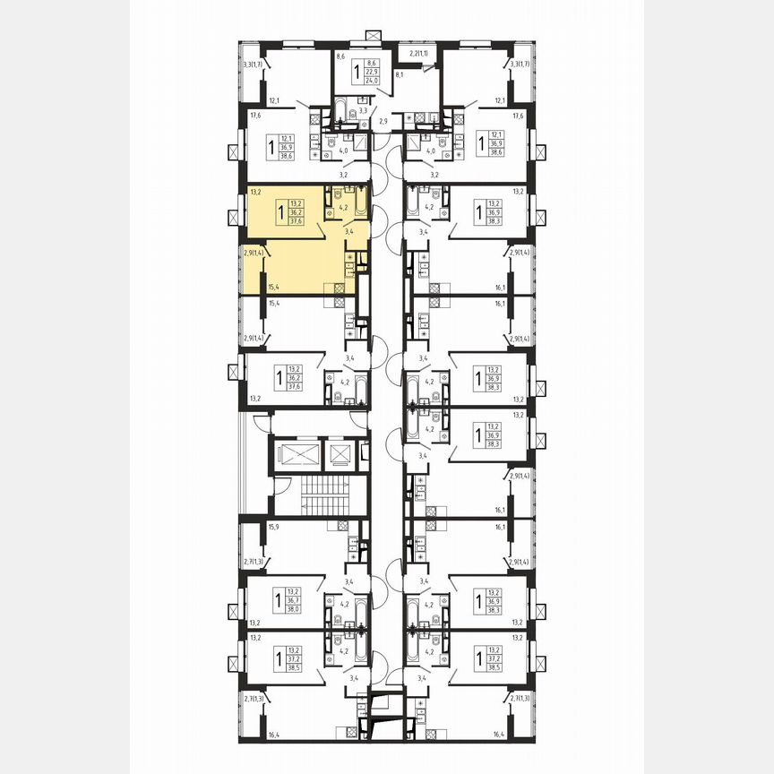 1-к. квартира, 37,6 м², 3/10 эт.