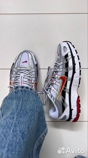 Кроссовки Nike p6000 silver - red sport
