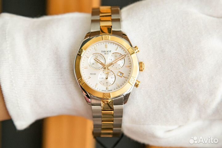 Женские Tissot PR100 Sport Chic Yellow bicolor