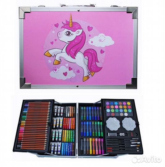 Набор для рисования в кейсе с рисунком, 145 предме