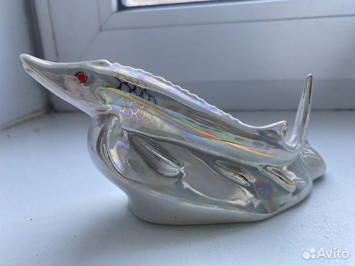 Фарфоровая статуэтка стерлядь СССР вербилки