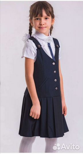 Сарафан школьный на пуговицах рост 134