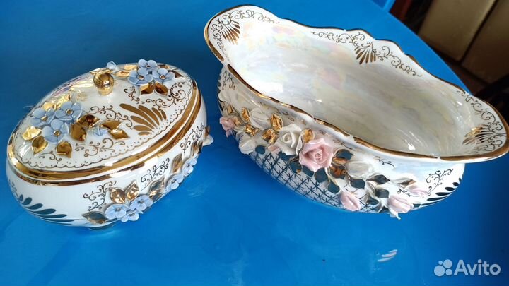 Керамическая посуда СССР сахар салатник конфетница