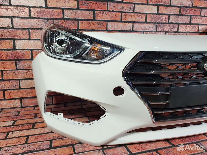 Бампер передний на Hyundai Solaris 2 2017-2020