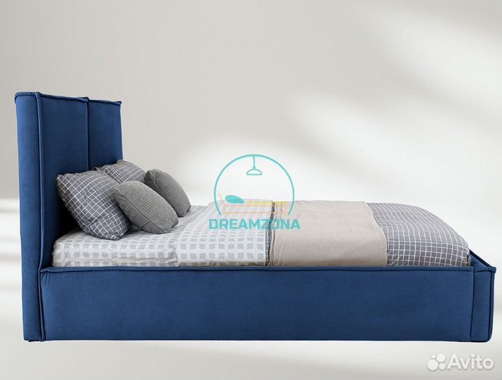 Кровать двуспальная Лофт с мягким изголовьем