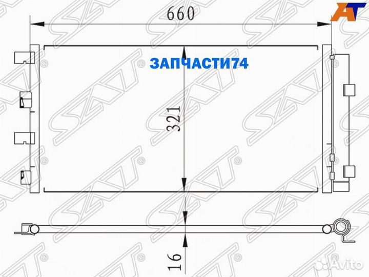 Радиатор кондиционера Renault Duster 10-21 / Dacia Duster 10-17,SAT