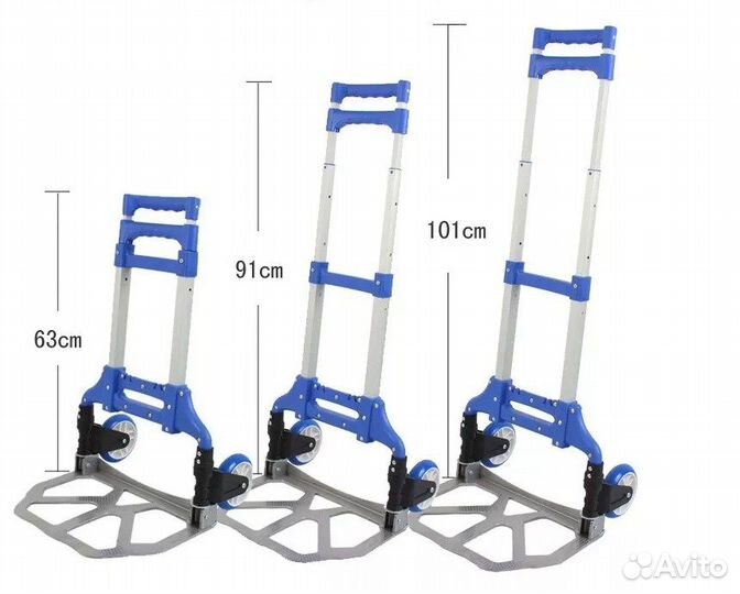 Тележка передвижная универсальная складная синяя