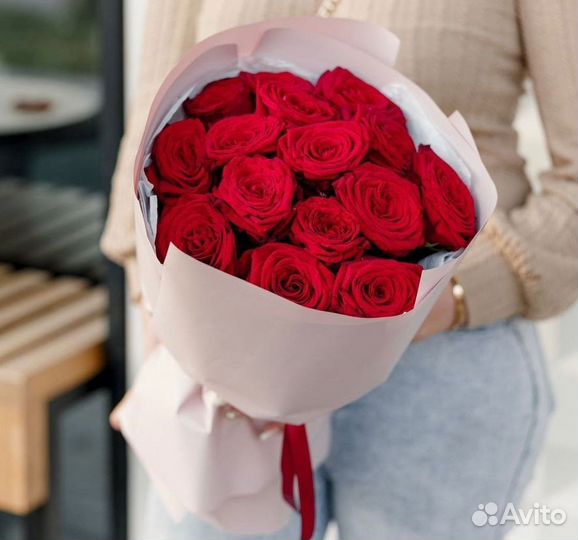 Розы. Букет цветов 51 роза