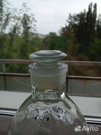 Бутылка с притертой пробкой 2 л стекло ссср/винтаж