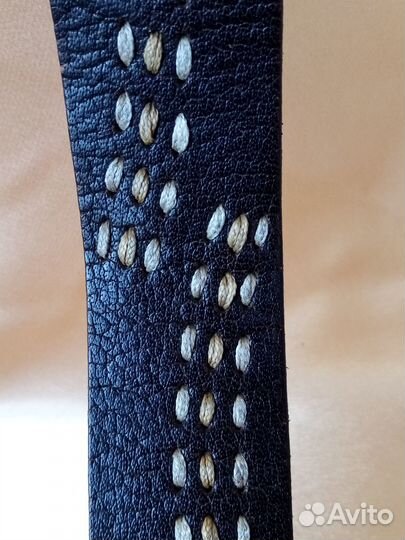 Мужской кожаный ремень коричневый