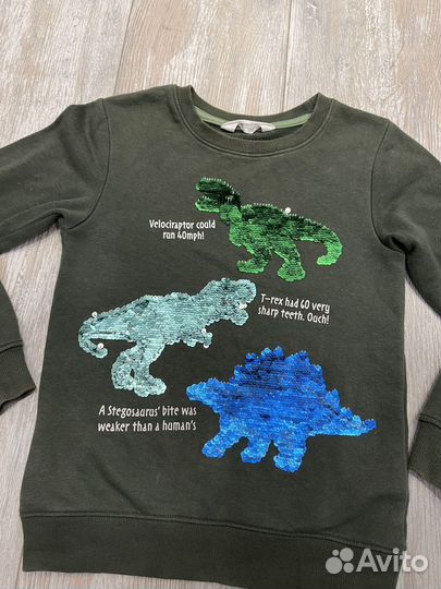 Кофта h&m динозавры пайетки