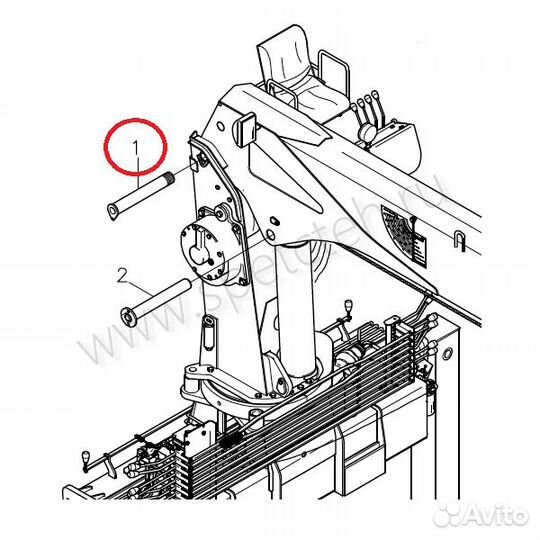 Палец крепления стрелы к колонне