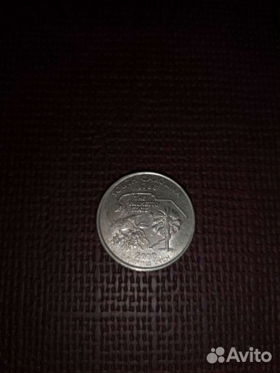 Монета США 25 центов ю. Каролина