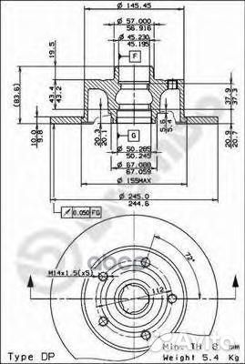 Тормозной диск 08691114 Brembo