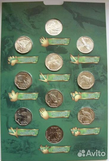 Набор монет Красная Книга Перу 10 монет+альбом