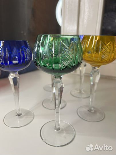 Бокалы из цветного хрусталя гдр