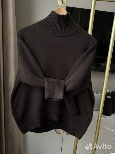 Свитер из 100% кашемира, горький шоколад