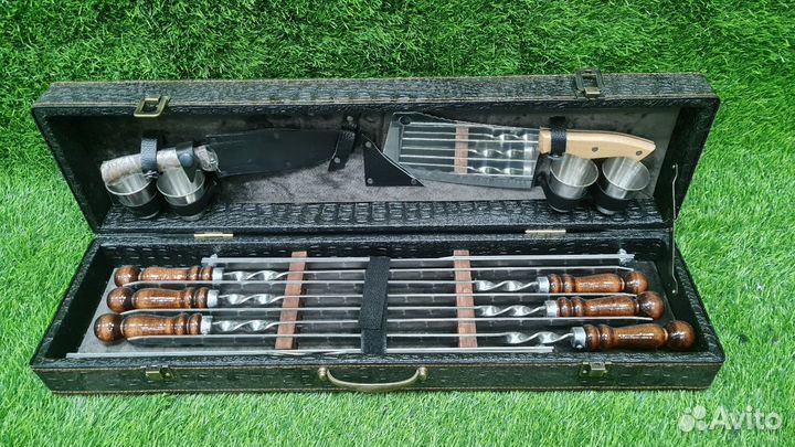 Набор шампуров Подарочный набор + Таганок, Ножи