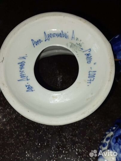 Гжель подстаканник. Авторская роспись